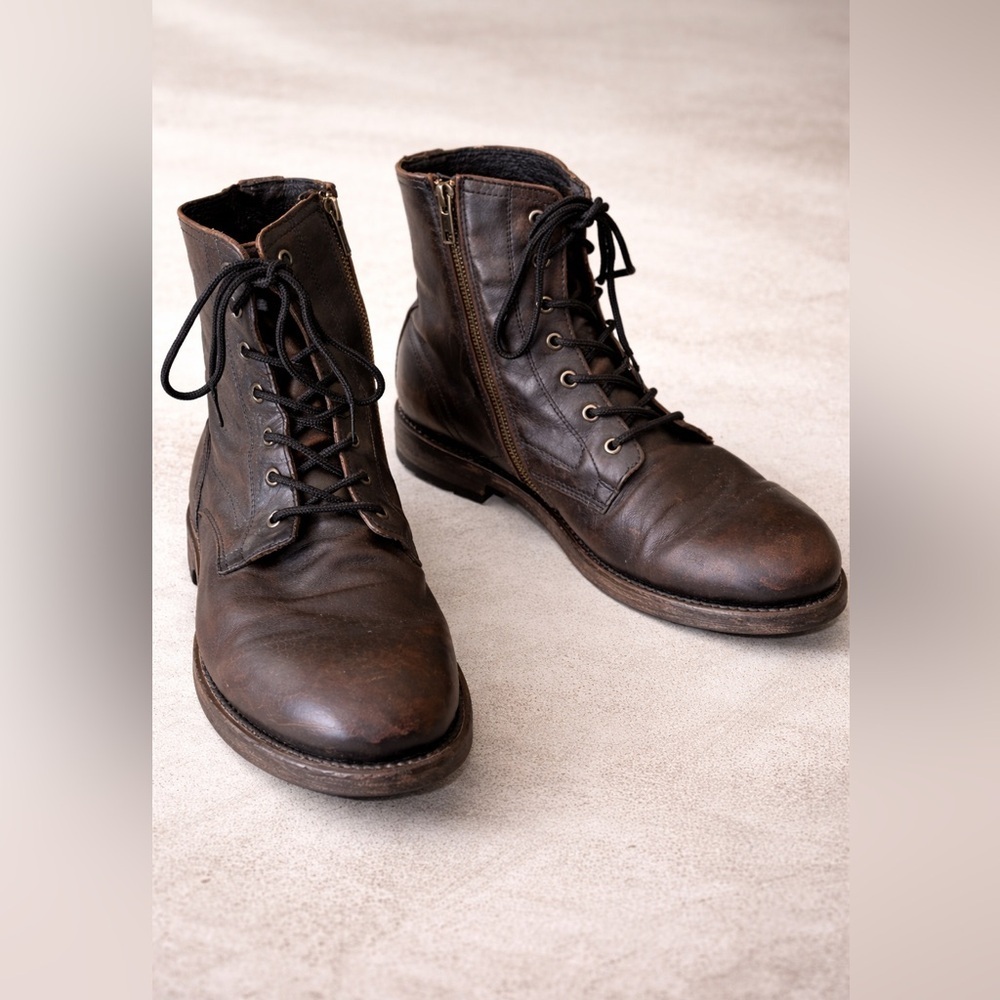 Freebirds Pendleton Brown Leather Lace Up Boots Size 14